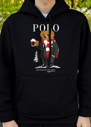 Черная кофта polo ralph lauren мужская весенняя худи polo ralph lauren черного цвета на весну для парня xl, 48