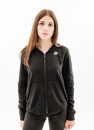 Жіноча кофта найк оригінал nike club flc fz hoodie std dq5471-010