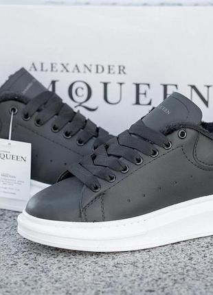Кросівки чоловічі на хутрі alexander mcqueen 2022 — black-white