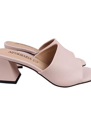 Шлепанцы женские aiformaria бежевые на каблуке, 38