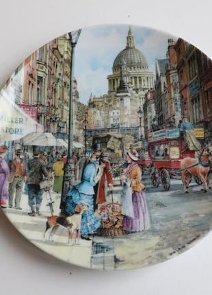 Коллекционная винтажная тарелка davenport pottery the flower seller англия 1990 г