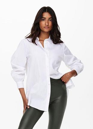 Сорочка onlnora new l/s shirt wvn noos 15227677-white only l білий 15227677-white