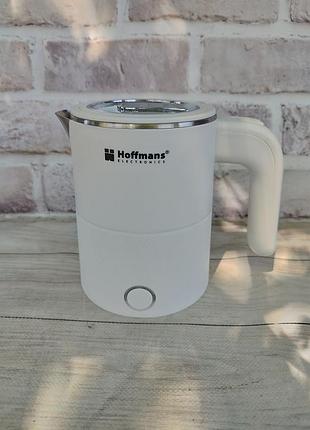 Электрочайник дорожный hoffmans hm-2561-w 0.8 л 1000 вт белый