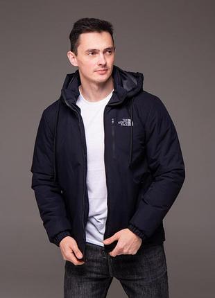 Мужская демисезонная куртка с съемным капюшоном, размеры: m,l,xl,xxl,xxxl синий, xxxl