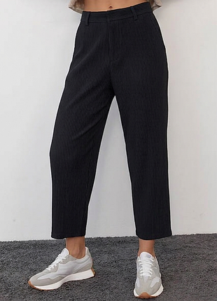 Черные плиссированные брюки river island