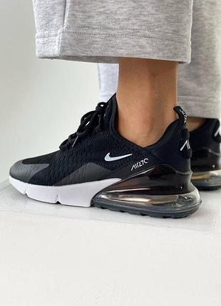 Кроссовки nike air max 270 black white кроссовки найк аир макс 270 мужские женские унисекс 45
