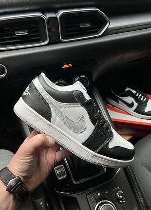 Кросівки чоловічі nike air jordan 1 low black white gray