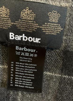 Класичний шарф вовна з кашеміром в клітинку  barbour