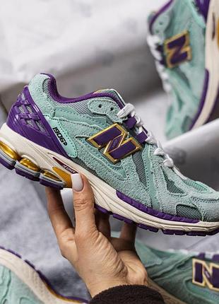 Женские трендовые кроссовки new balance 1906d бирюзовые модные для повседневной носки красивые нью баланс замшевые на весну лето