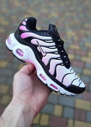 Жіночі літні кросівки nike air max tn білі з чорним та рожевим круті весняні кросівки найк тн 40(25.5см)