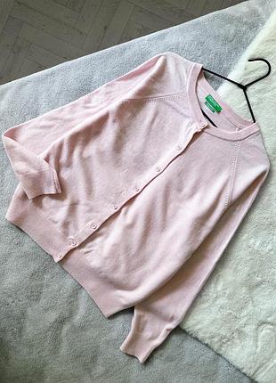 Рожевий вовняний кардиган benetton