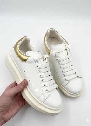 Кросівки alexander mcqueen oversized (white/gold)