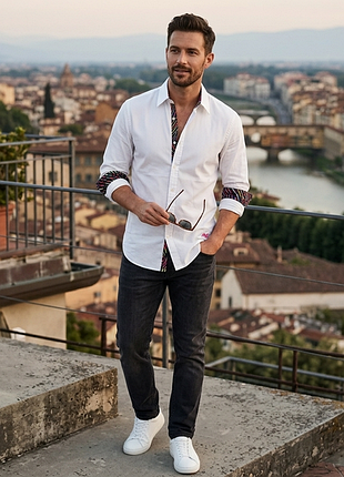 Эксклюзивная мужская рубашка matthew williamson for h&amp;m – коллекционная капсула размер м