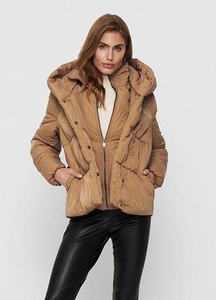 Куртка onlsydney sara puffer jacket cc otw 15231475-toasted coconut only l світло-коричневий 15231475-toasted coconut