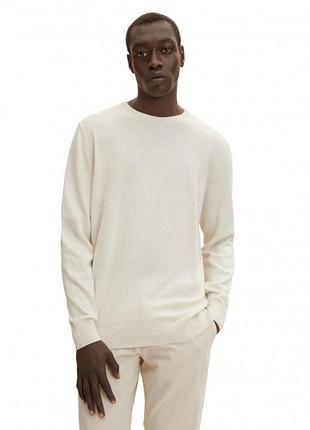 Кофта basic crew neck sweater 1027661-30318 tom tailor xxl белый 1027661-30318 xxxl