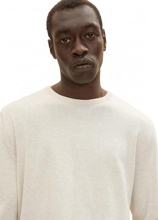 Кофта basic crew neck sweater 1027661-30318 tom tailor xxl белый 1027661-30318 xxxl 2