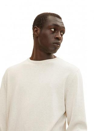Кофта basic crew neck sweater 1027661-30318 tom tailor xxl белый 1027661-30318 xxxl 3