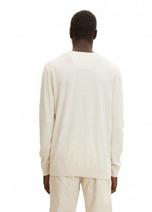 Кофта basic crew neck sweater 1027661-30318 tom tailor xxl белый 1027661-30318 xxxl 4