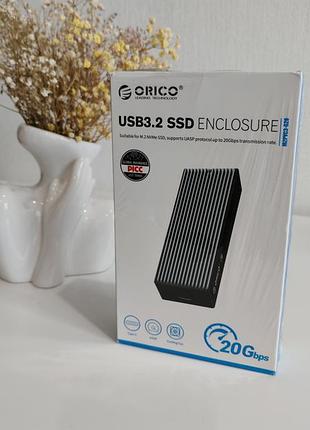 Зовнішня кишеня/ карман orico m2pvc3-g20 m.2 nvme ssd enclosure usb 3.2 20gbps