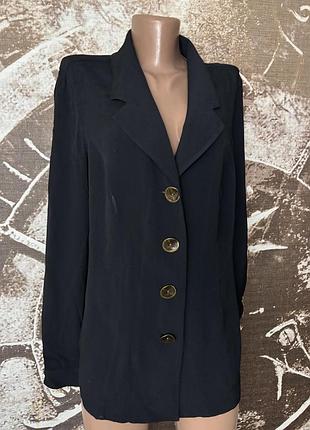 Блейзер сорочка maeve от anthropologie, черный, свободного кроя, двубортный