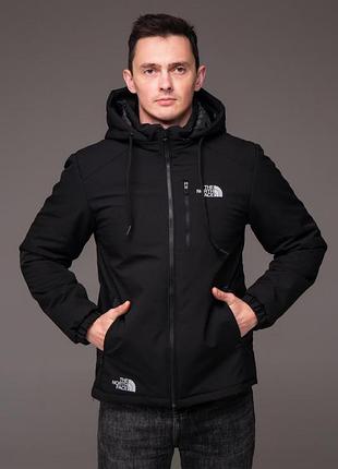 Мужская демисезонная куртка с съемным капюшоном, размеры: m,l,xl,xxl,xxxl черный, xxl