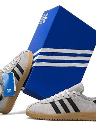 Жіночі ретро кросівки adidas bermuda сірі класичні з натуральної замші повсякденні вуличні адідас бермуда якісні на весну 38