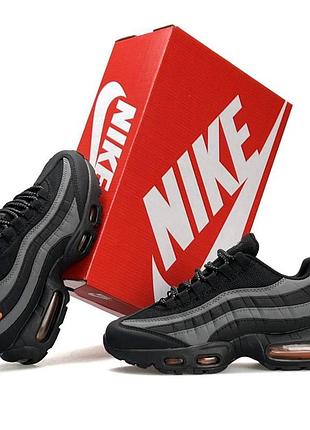 Женские кроссовки nike air max 95 темно серые кроссы для прогулки найк аир макс текстильные на лето вьетнам 38
