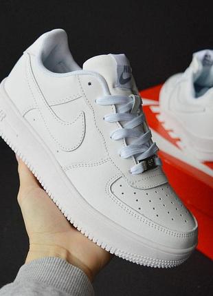 Кроссовки мужские nike air force 1 mid белые кожаные найк аир форс 1 мед на весну, лето, осень