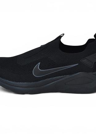 Nike black мокасины черные