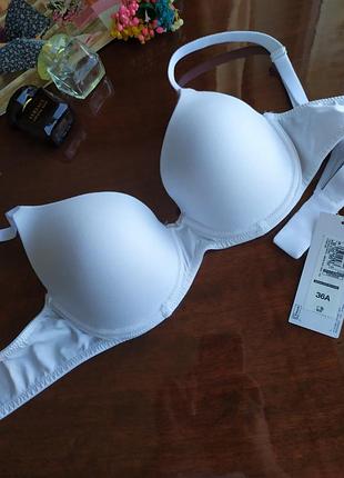 Новий котоновий білий базовий класичний бюстгалтер m&s, eur 80a