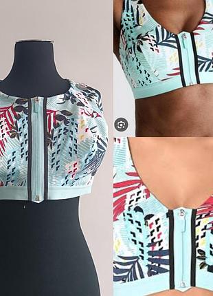 Спортивный топ-купальник на молнии marks & spencer (fabulous f+ cup) — новое! eur 90н/ uk 40g