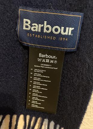Класичний шарф barbour із вовни ягнят темно-синього кольору
