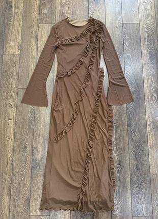 Коричнева сукня shein xs
