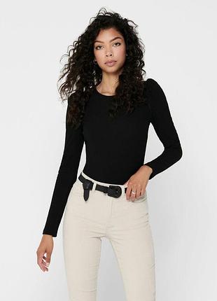 Топ с рукавами onlemma l/s puff top jrs 15222328-black only l черный 15222328-black m