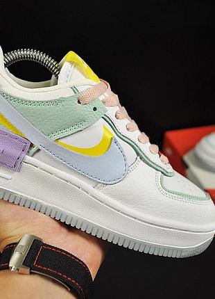 Кросівки жіночі nike air force 1 shadow white blue turquoise