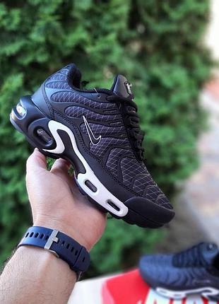 Жіночі літні кросівки nike air max tn plus сірі з чорним та білим осінні кросівки найк тн для дівчини 41(26см)