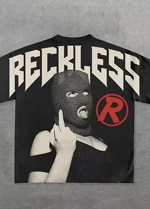 Y2k стильна чорна футболка reckless - streetwear