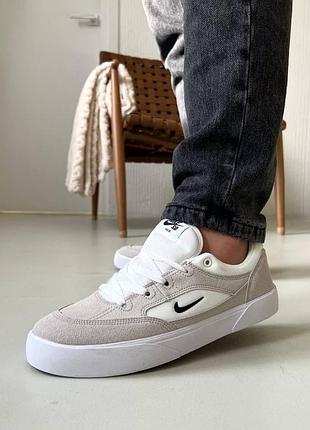 Кеды мужские nike sb skate shoes white beige, кроссовки найк сб скейт бежевые с белым