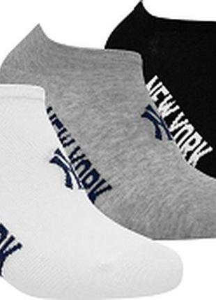 Шкарпетки new york yankees 3 pk sneaker чорний, білий, сірий унісекс 39-42