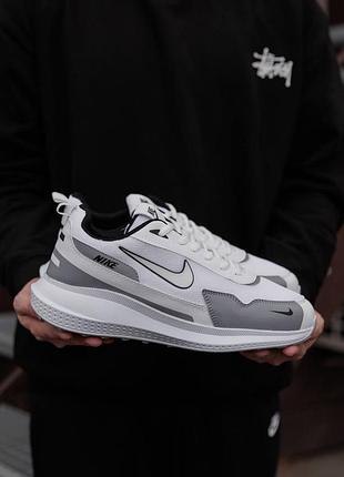 Кросівки чоловічі nike simple white grey, найк сімпл білі із сірим