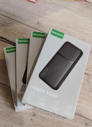 Новый павербанк rocoren 10000mah power bank 10w компактный повербанк