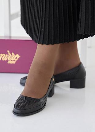 Женские туфли кожаные летние черные emirro дежавей (37)