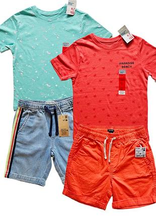 Літній костюм для хлопчика 122см, ovs, primark,6-7років, стильний комплект для хлопчика, футболка+шорти дитячі, бавовна