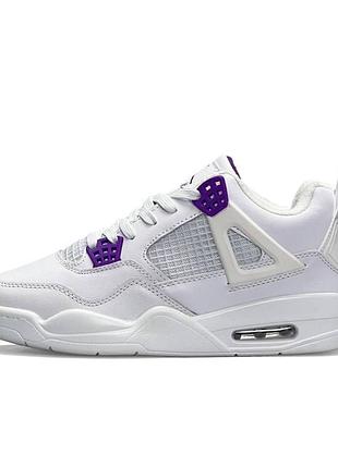 Кросівки жіночі nike air jordan retro 4 fleece termo white & purple