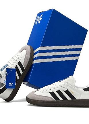 Женские кроссовки adidas samba og белые популярны из натуральной замши красивые трендовые адидас самба для прогулок на лето весна 39