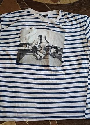 Лимитированная футболка в полоску zara х paul newman (коллаборация)