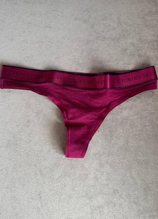 Хлопковые трусики стринги с эластичным поясом оригинал victoria’s secret виктория сикрет