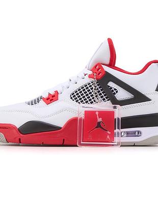 Кроссовки nike air jordan 4 retro fire red стильная обувь для спорта и повседневной носки удобные легкие