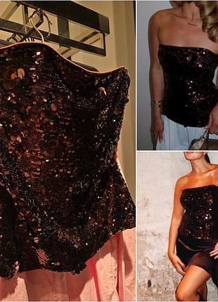 Топ/корсет в пайетках zara.