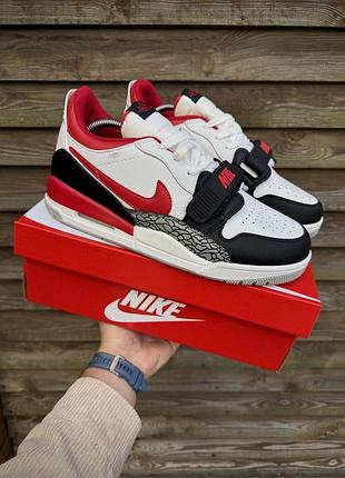 Кросівки nike air jordan legacy 312 low для чоловіків спортивні легкі зручні білі з червоним найк еїр джордан
